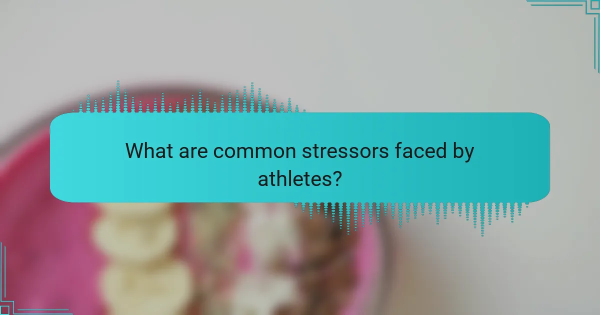 What are common stressors faced by athletes?