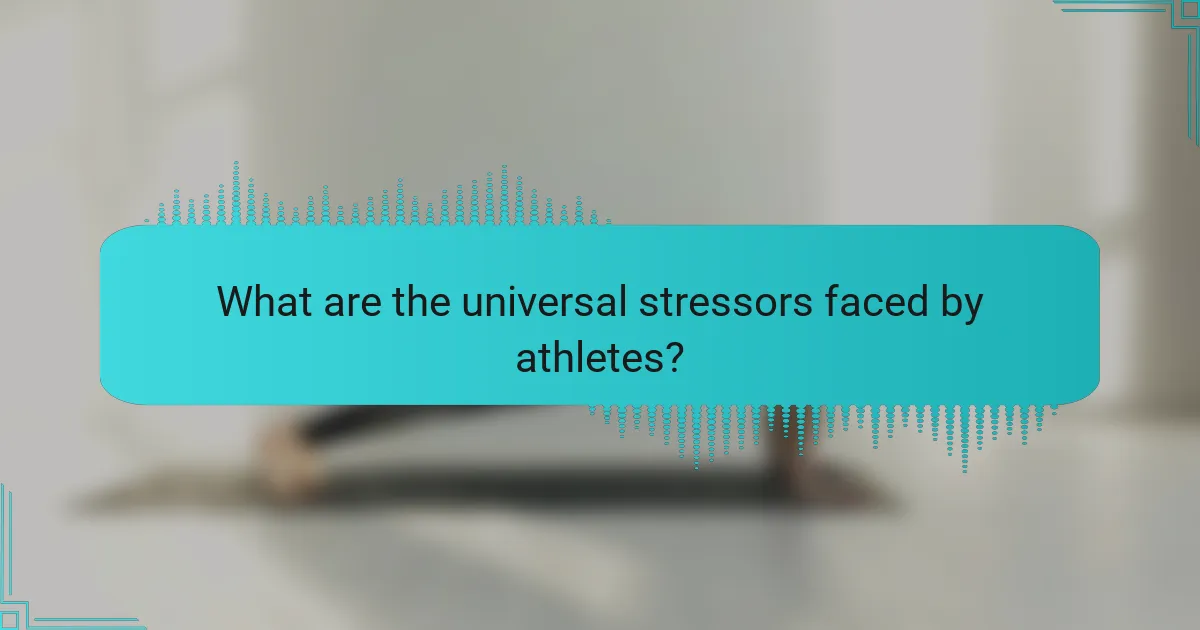 What are the universal stressors faced by athletes?