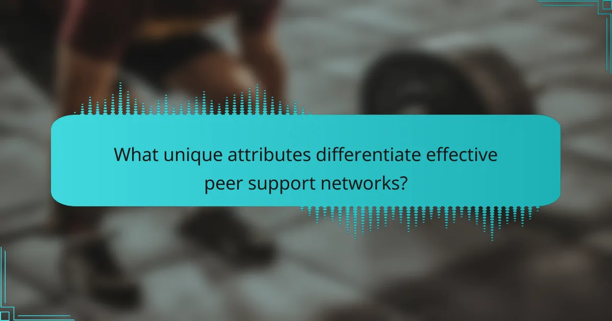 What unique attributes differentiate effective peer support networks?