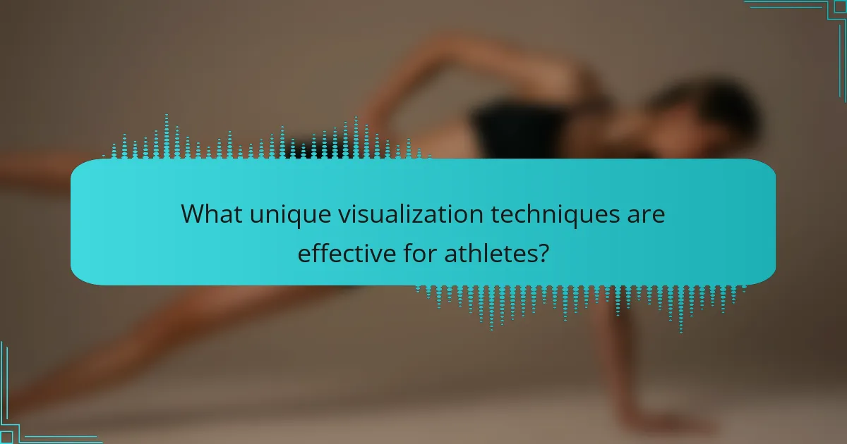What unique visualization techniques are effective for athletes?